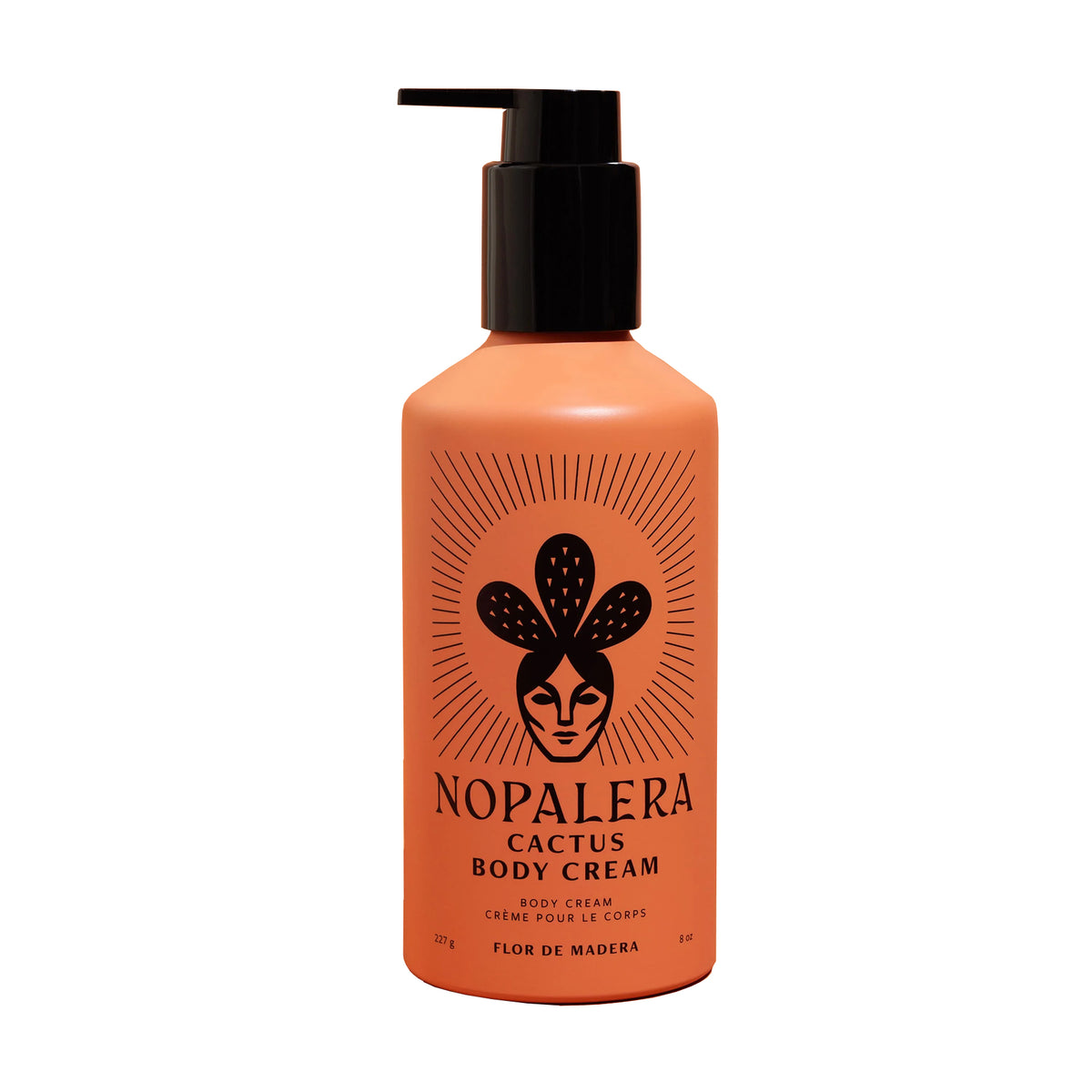 Nopalera cactus body cream bottle on a white background