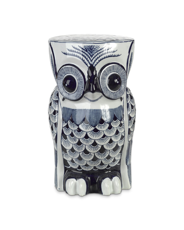 This fine porcelain Owl stool features a hand painted, wonderfully chic blue and white floral design. An adorable addition to any décor, use it as a stool or side table—either way it’s both functional and stylish. Materials: Glazed porcelain with hand painted details. Dimensions: 10.2" x 9.4" x 16.25".