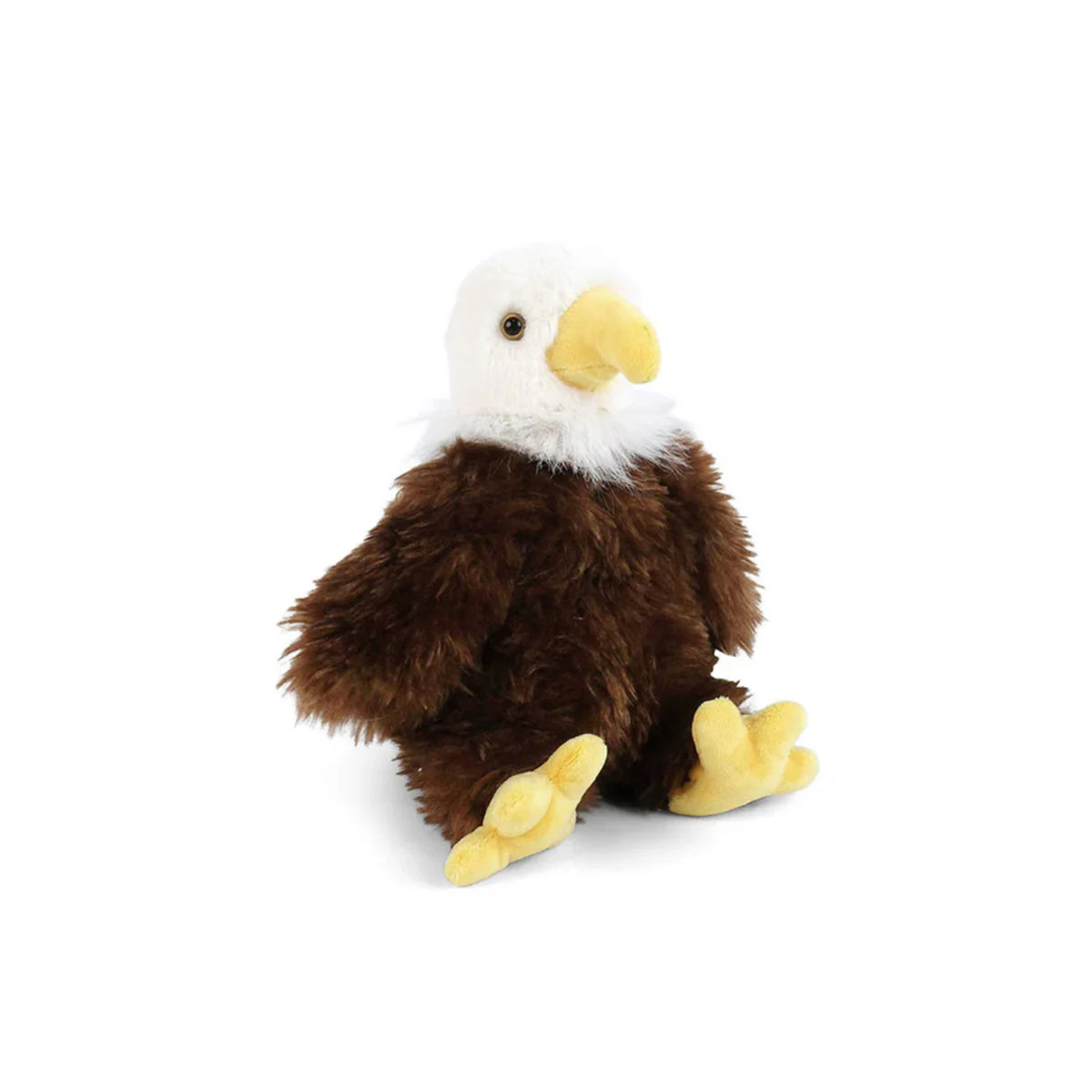 Plush eagle toy on a white background