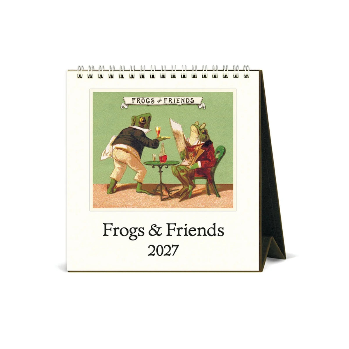 2027 desk calendar featuring vintages cartoon images of frogs
