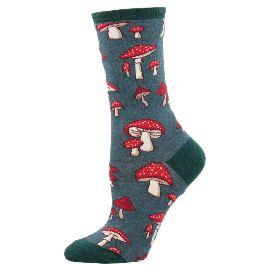 These unique, charming, and playful toadstool socks will surely add a dash of fun to any outfit. Plus, we guarantee there won’t be mush-room in your sock drawer for plain, boring socks once you wear this comfy natural-cotton pair. Sock size: S/M 9-11 (Women's Shoe Size 6-10.5 and Men's Shoe Size 5-9) Fiber content: 62% cotton, 36% nylon, 2% spandex.