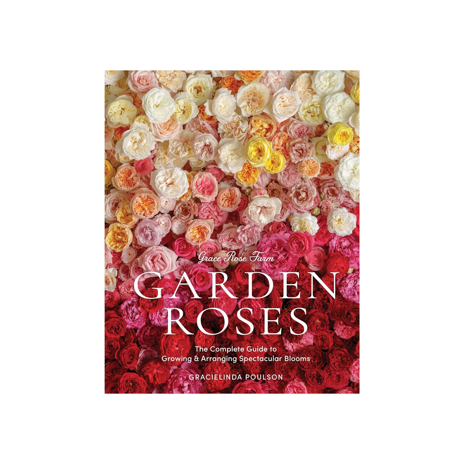 Book cover of 'Garden Roses' with a colorful rose pattern on a white background