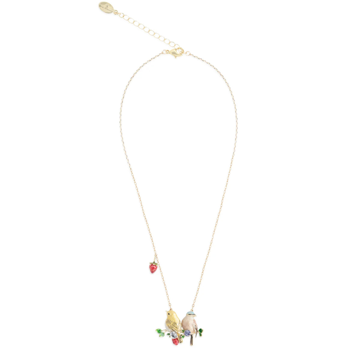 GOLDCREST AND COAL TIT IN HARMONY PENDANT NECKLACE