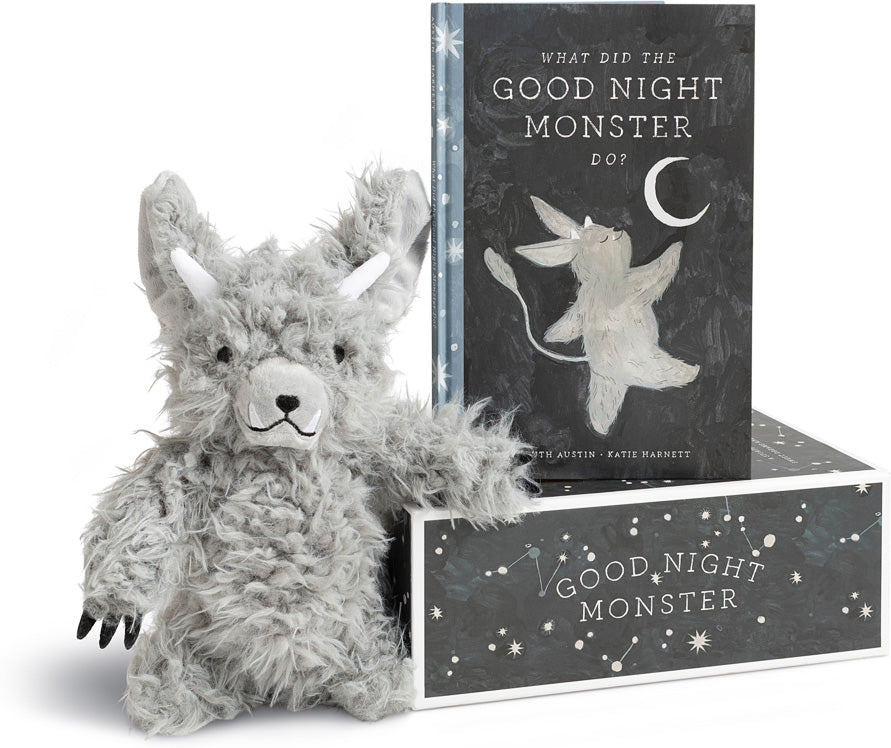 Say sweet dreams to your little ones with this magical bedtime storybook and super-plush, friendly, nighttime guardian, Monster, a friend for building confidence at bedtime. Get to know Monster and read about its evening adventures. Set contains a storybook, Monster plush and giftbox. Recommended age: 2-7 years.