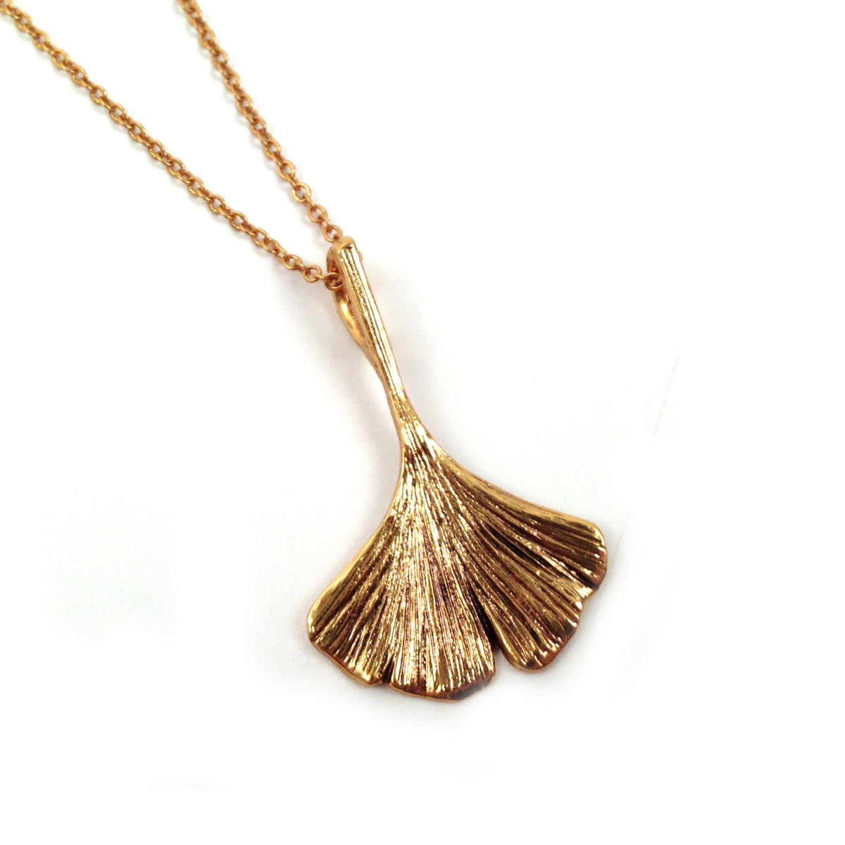 GOLD PLATED GINKGO LEAF NECKLACE