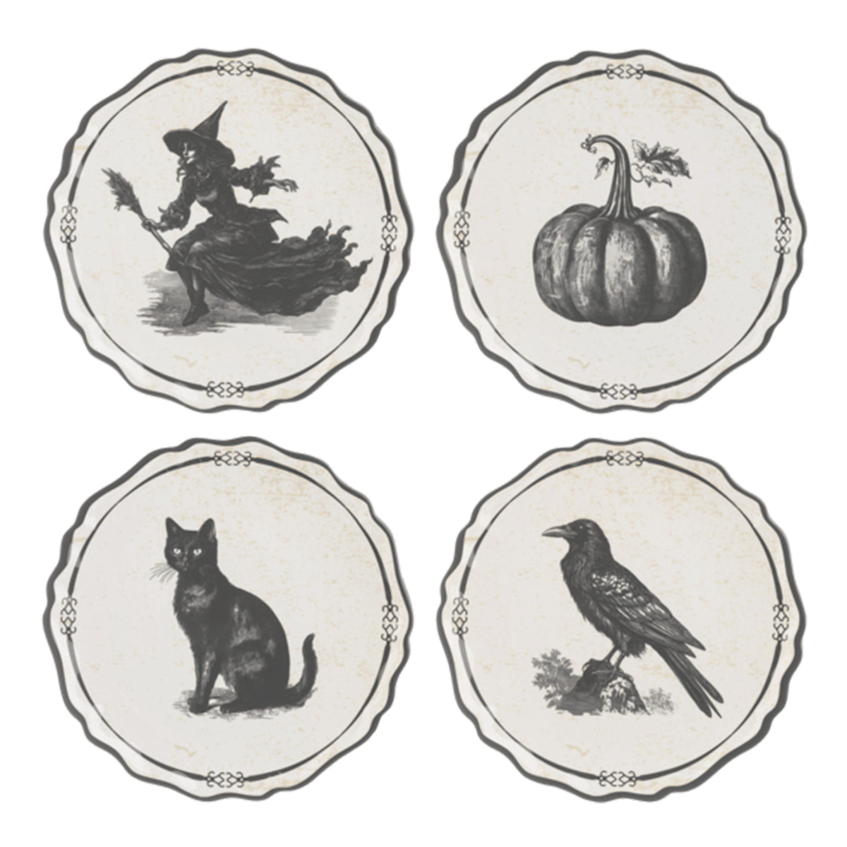 VINTAGE STYLE HALLOWEEN PLATE SET