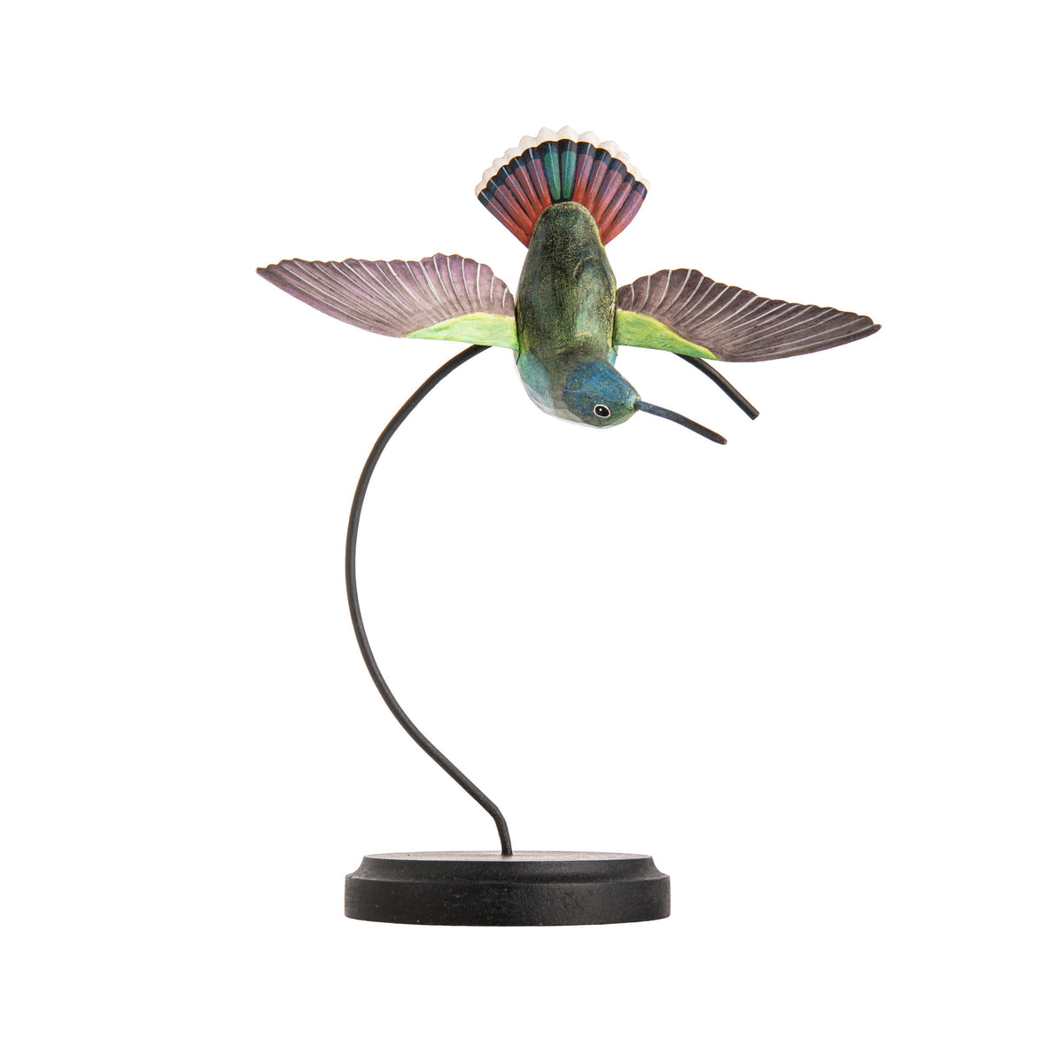 HANDPAINTED HUMMINGBIRD ON STAND