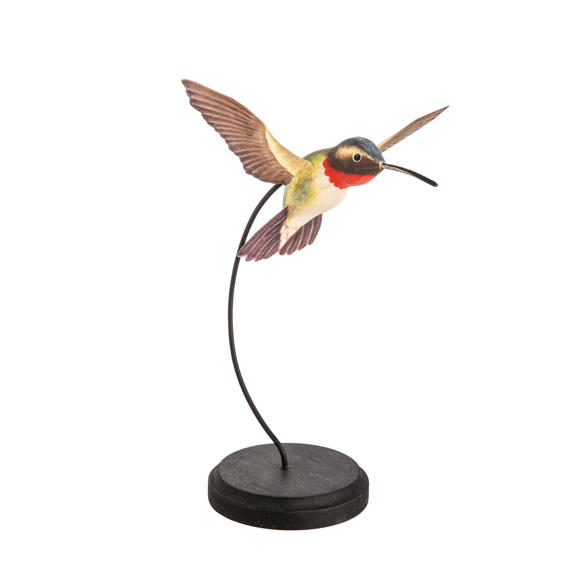 HANDPAINTED HUMMINGBIRD ON STAND