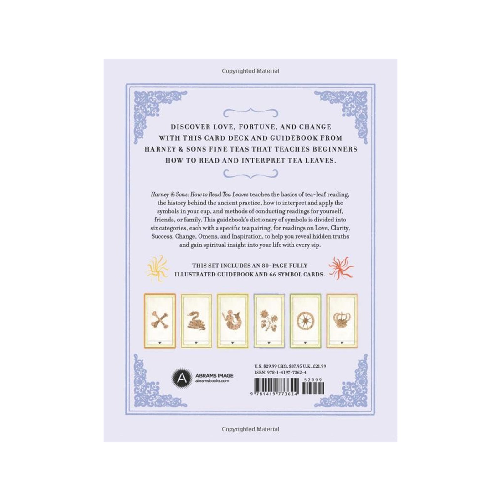 Book titled 'How to Read Tea Leaves' by Harney & Sons on a white background