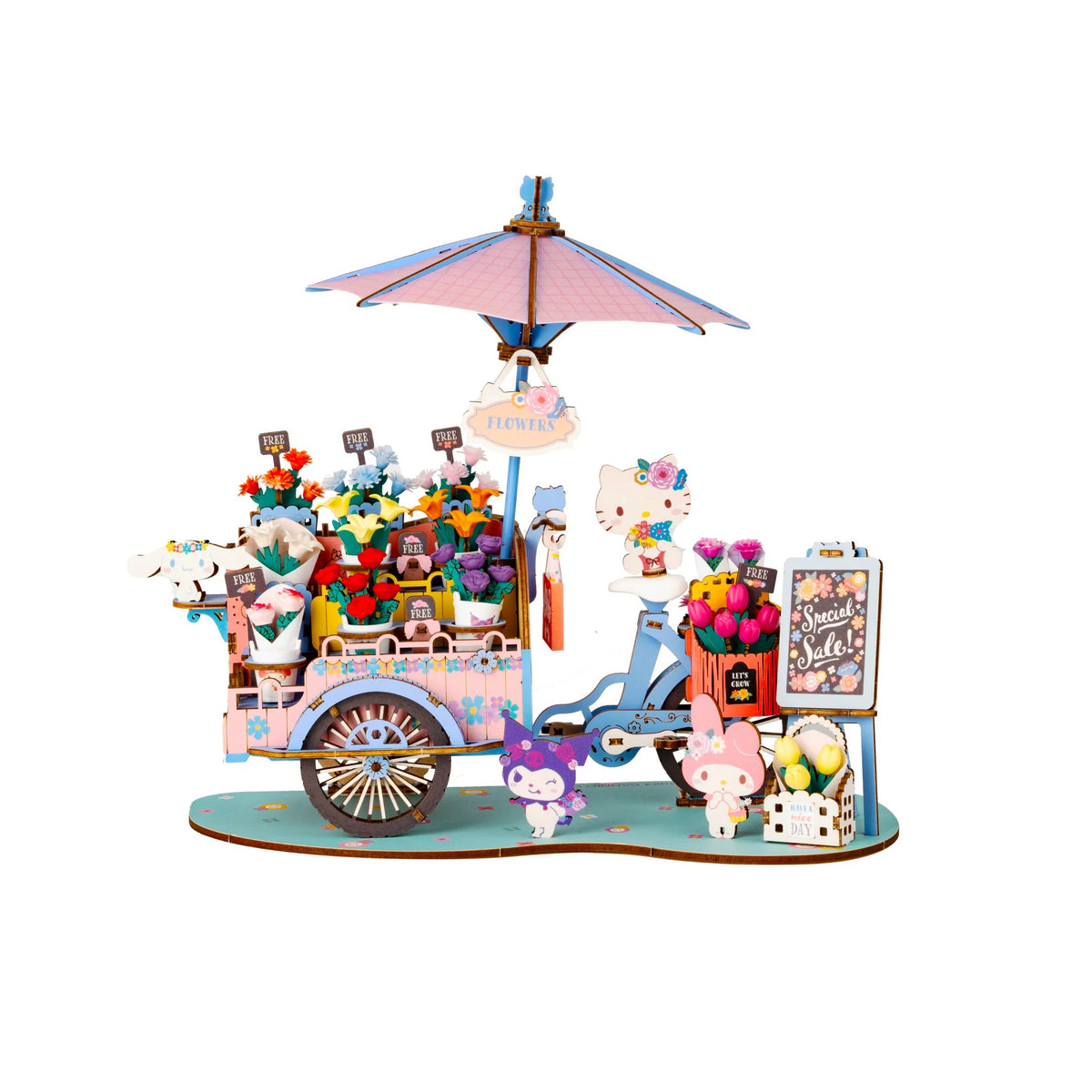 Unleash your creativity with this charming DIY 3D wooden puzzle featuring Hello Kitty and her adorable friends! 
