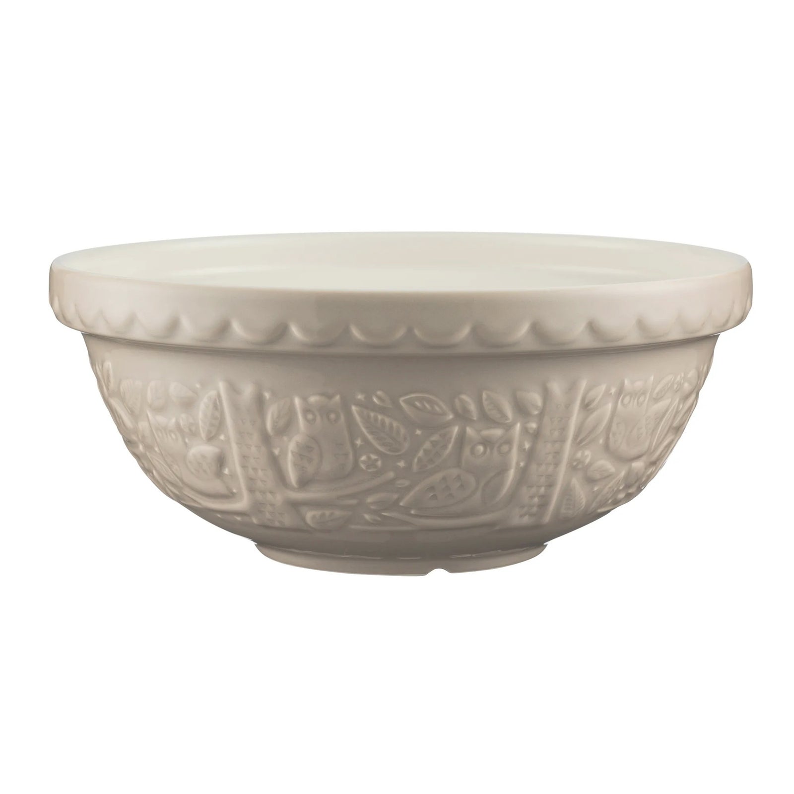 Decorative ceramic bowl with embossed patterns on a white background