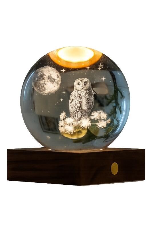 Create an enchanting atmosphere in your home with this Amber Crystal Light, featuring a majestic Owl under a moonlit sky.

This unique light features polished, carved crystal, designed to reflect light. It will help you evoke a cozy, rainy-day ambiance in any room—no matter what the weather is outside.
