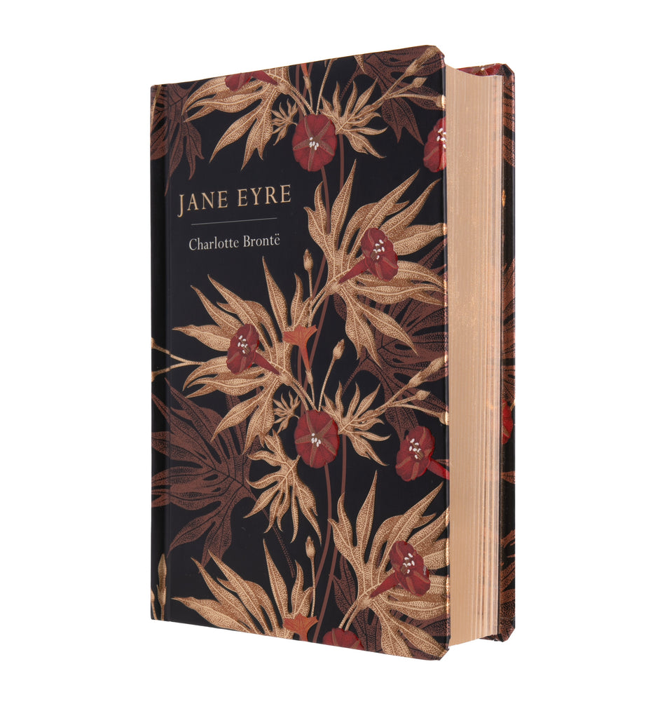 The classic Jane Eyre by Charlotte Brontë comes in a new edition with a gorgeously decorative embossed cover. Orphaned Jane Eyre has endured a life of austerity and hardship until she is appointed governess at Thornfield Hall by its remote and brooding master, Edward Rochester. When the two finally meet, they are drawn together, and Jane's future appears to be secure. 576 pages Hardcover