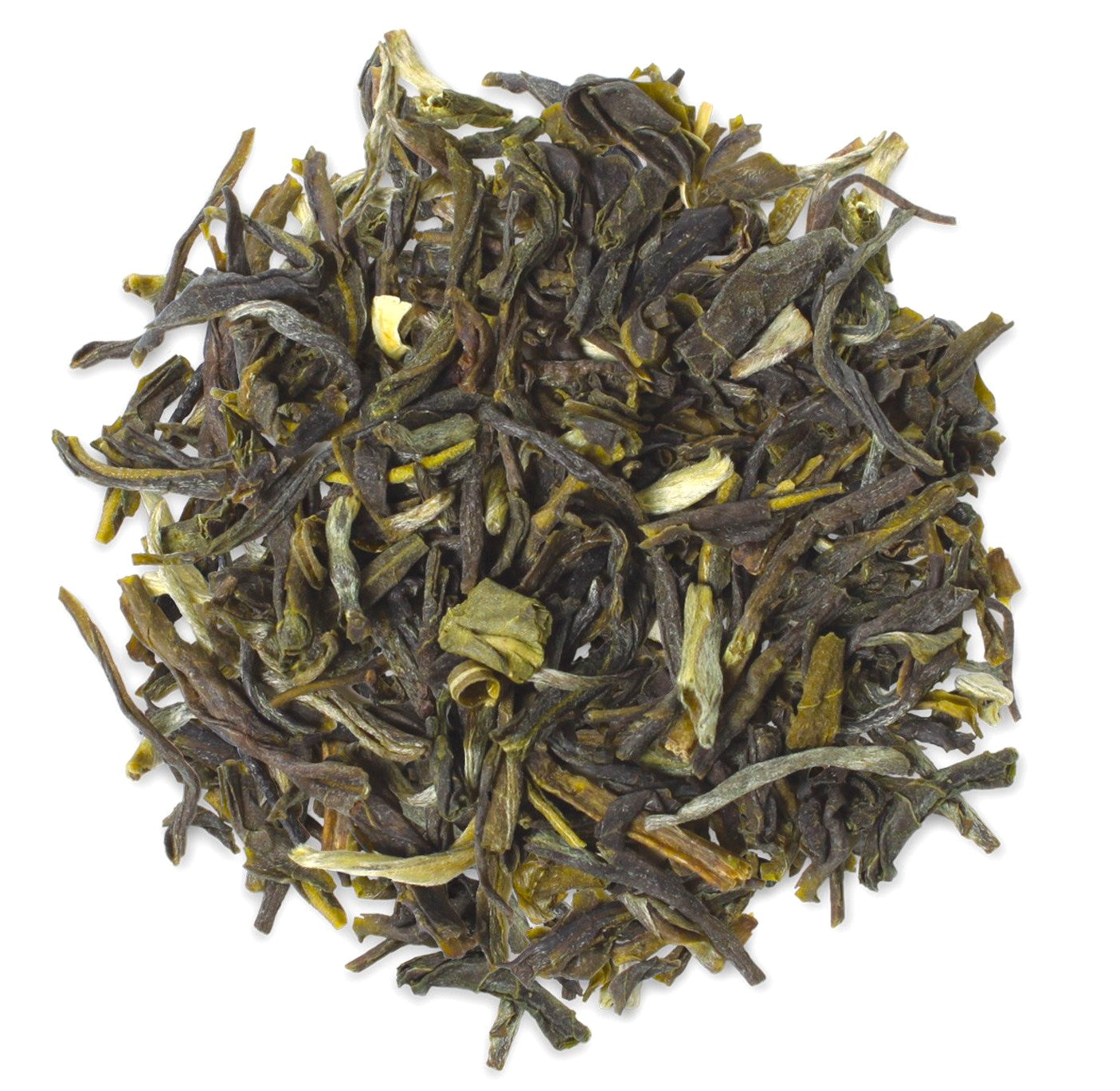 Savor soft yet intoxicating floral notes from jasmine, well balanced with fresh Fujian green tea. This exceptional quality loose leaf Chung Hao tea is naturally scented and flavored with scented with precious organic jasmine flowers. Loose tea. Ingredients: Jasmine green tea. 3.53 oz.
