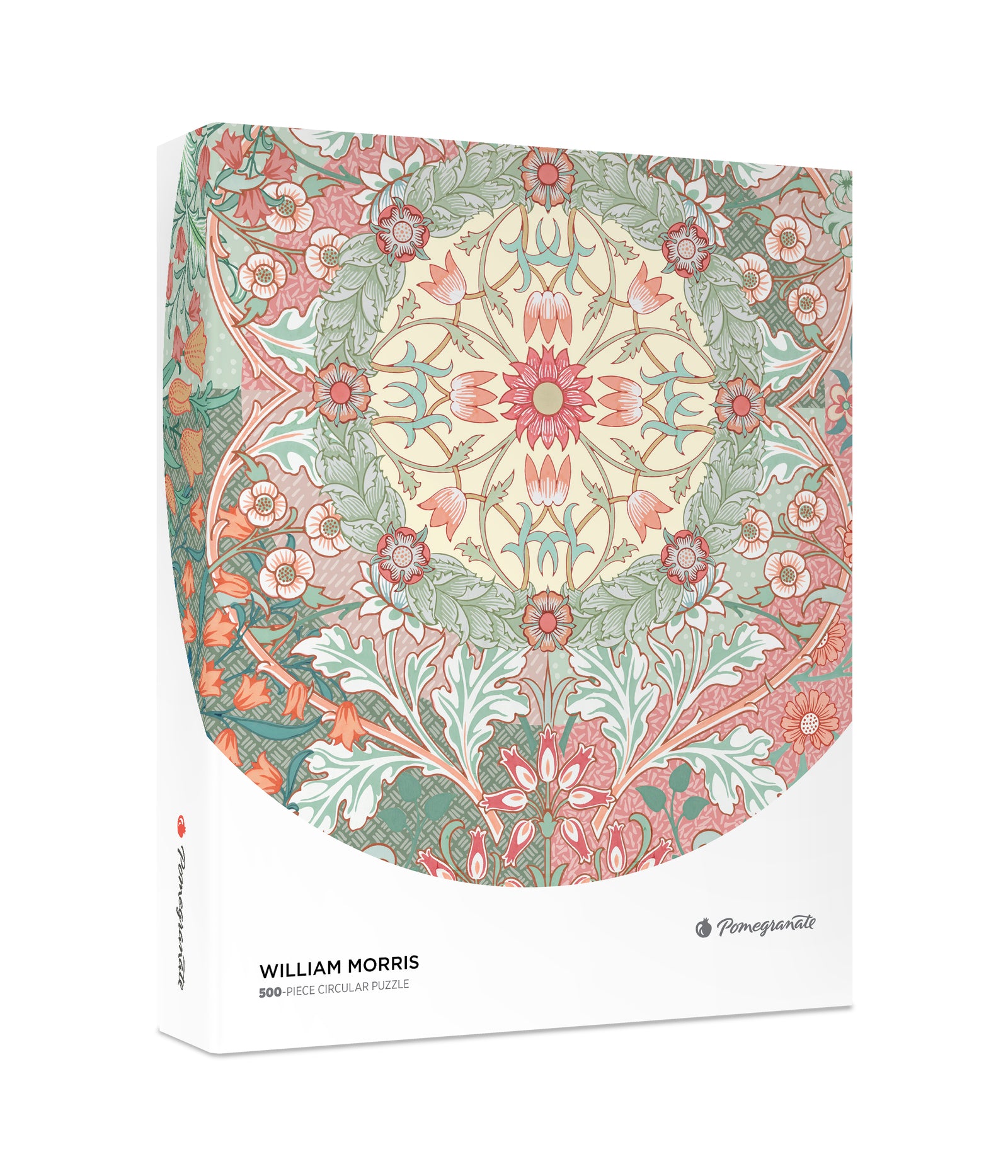 Immerse yourself in the Arts and Crafts movement with this William Morris Round Puzzle. According to English textile designer and artist William Morris, art can and should find expression in objects that form the backdrop to everyday life. You can bring a touch of art to everyday life with this unique and beautiful puzzle. Includes an 8" x 10" insert of the completed puzzle art for reference Box size: 8" x 10" x 1.8" Puzzle size: 22" x 22"