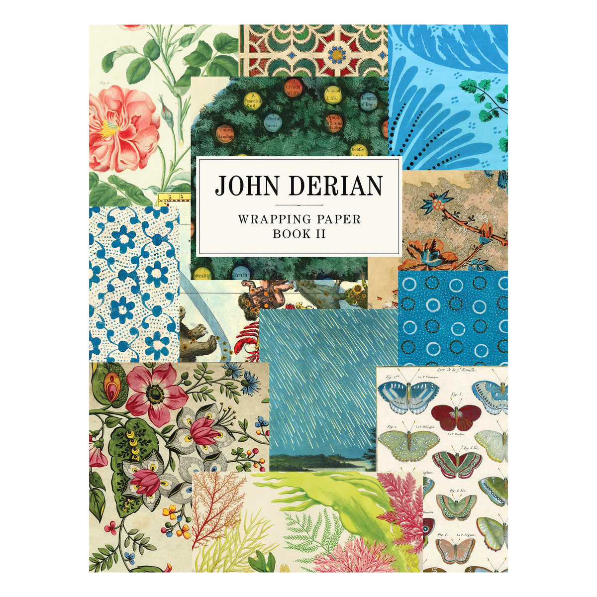 Book of gift wrap paper featuring colorful designs by artist John Derian.