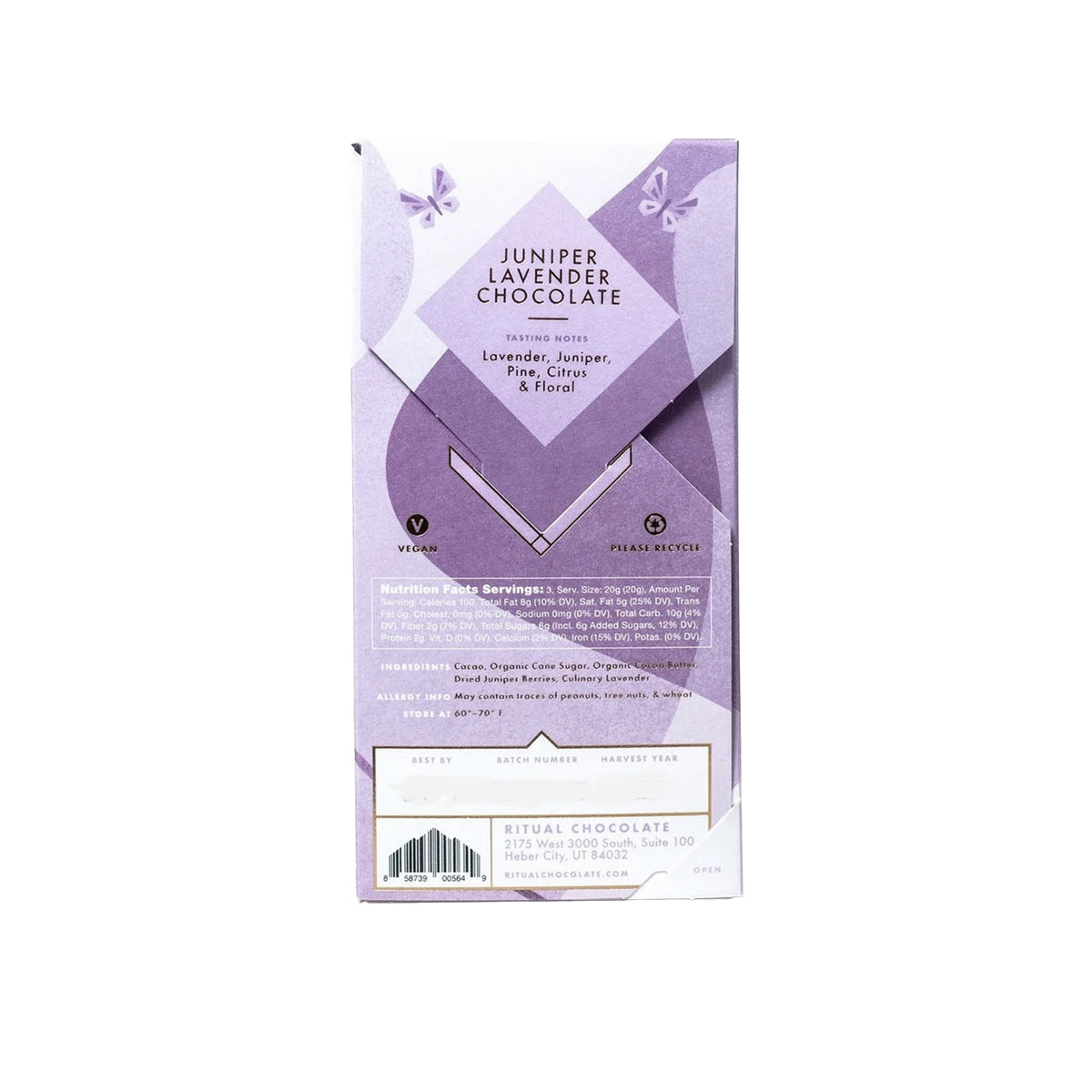 JUNIPER LAVENDER CHOCOLATE BAR