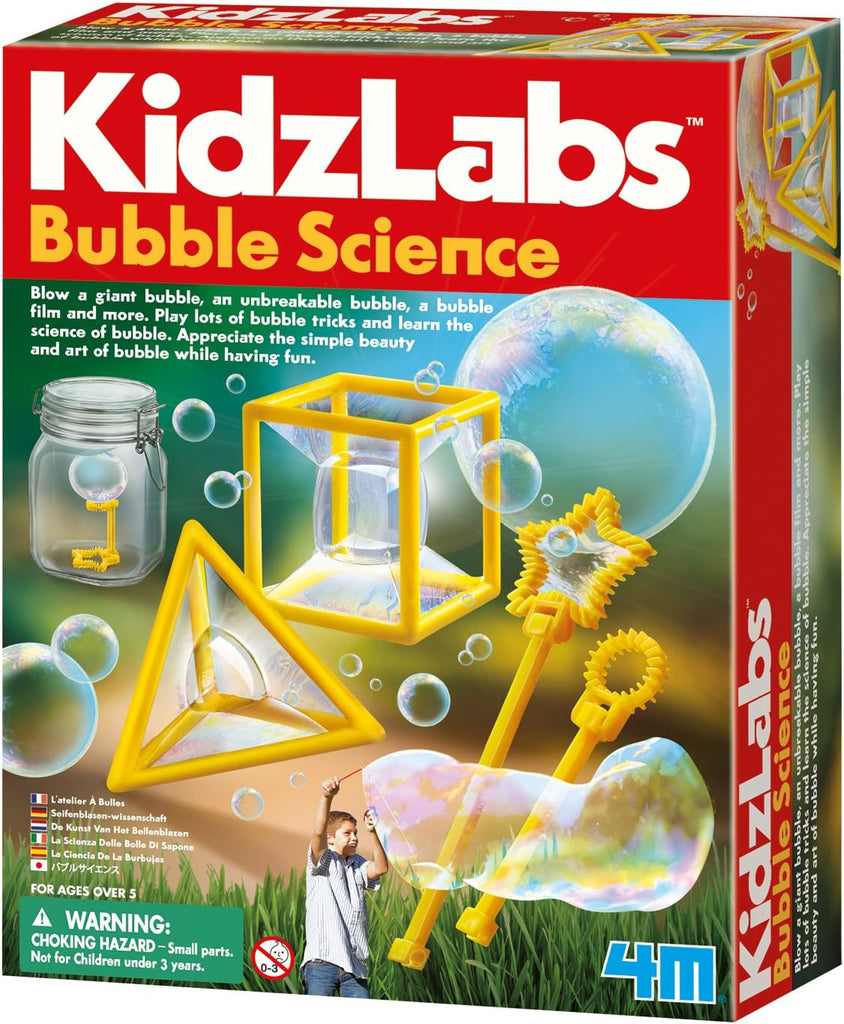 Make learning fun with this bubble science kit. See how the bubble liquid reacts when used in different applications. Experiments in this kit include creating an unbreakable bubble, a giant bubble and more! Includes recipes to make your own bubble mixture, so kids can continue to use the kit time after time.  Age 5+.