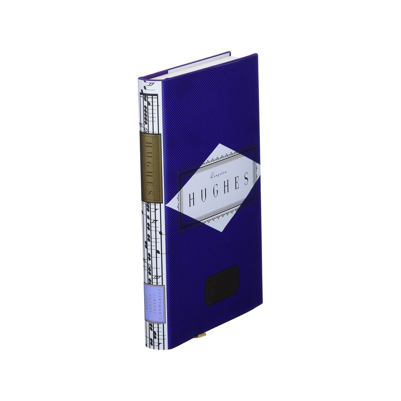 A book of poems by Langston Hughes with a blue cover on a white background.