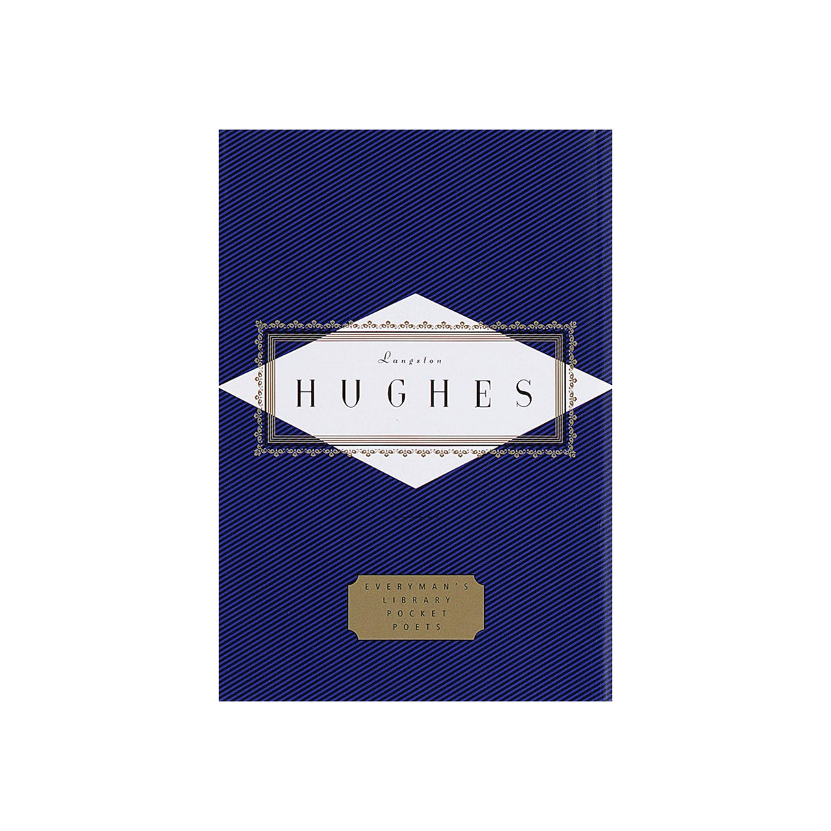 A book of poems by Langston Hughes with a blue cover on a white background.