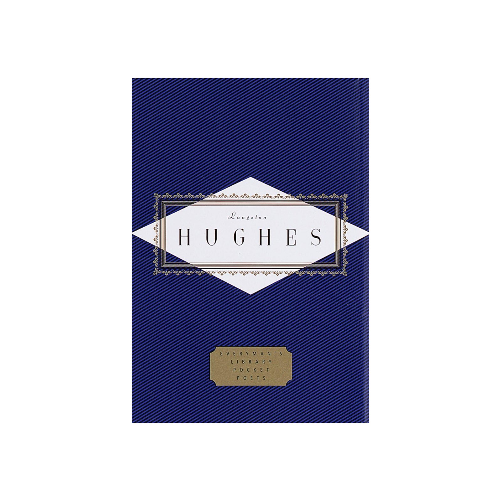 A book of poems by Langston Hughes with a blue cover on a white background.