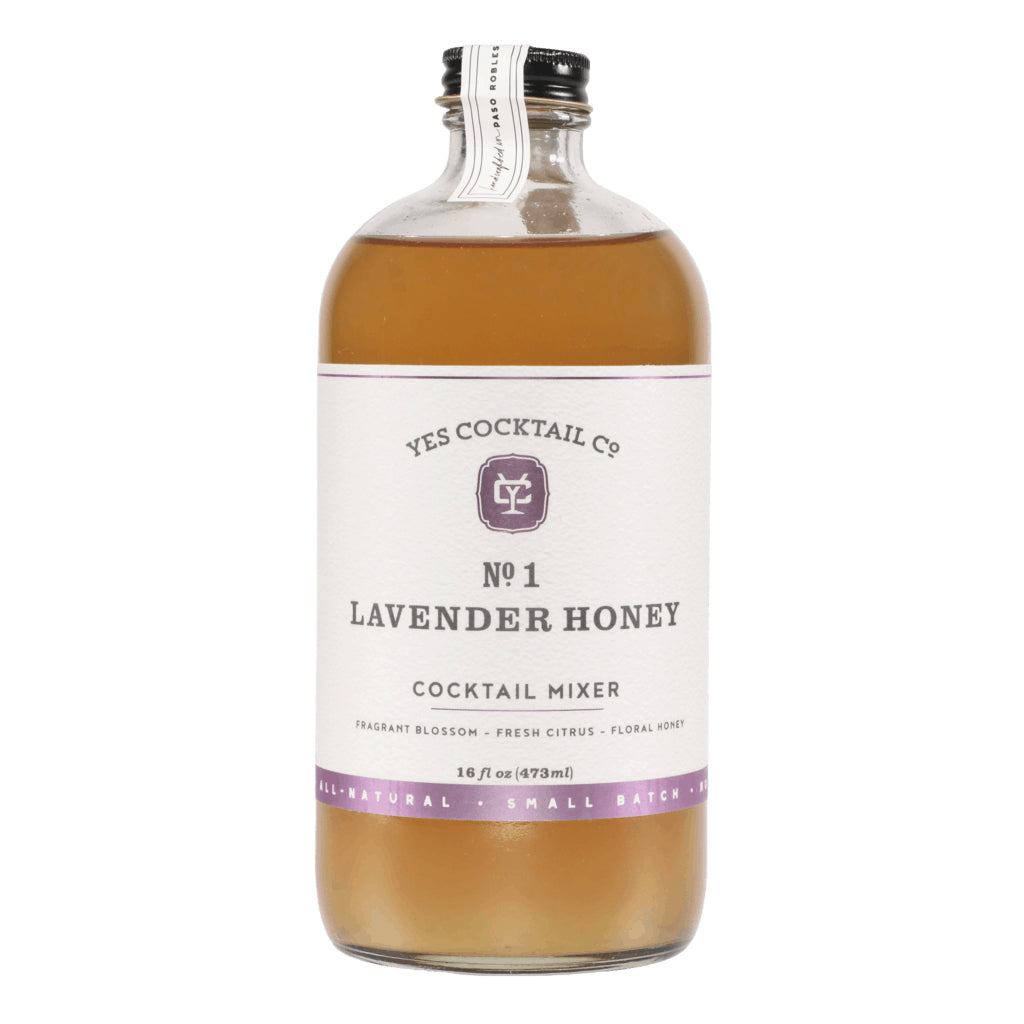 This Lavender honey mixer is divine in a G + T, splashed in champagne for the ultimate mimosa, or even added to sparkling water, lemonade, or tea for an effortless mocktail. It’s as high society as teatime with the Queen. Add to steamed milk and espresso for a Lavender Latte. 16 fl oz. Made in California.
