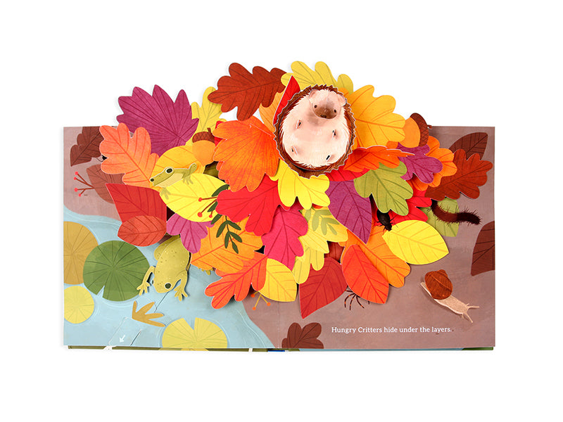 The autumn woodland is a beautiful and busy place! Leaves rustle,critters scurry, and mushrooms pop up from the forest floor. Delightfulinteractive elements and fascinating facts offer change and surprise on every spread of this celebration of the fall season. Pop-up book Ages 1+ Hardcover.