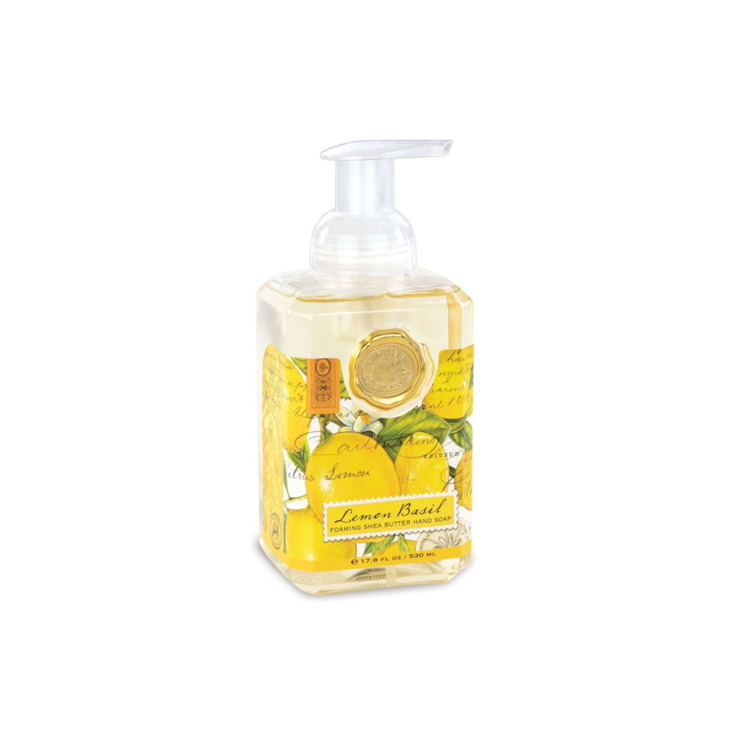 What could be better than Lemon Basil, with its fresh citrus scents of lemon and mandarin enhanced with green basil leaf? Contains luxurious shea butter and aloe vera for gentle cleansing and moisturizing, and is packaged in an attractive pump-top bottle with a pretty lemon print. 17.8 fl. oz. Size: 7" x 3" s 2.5".