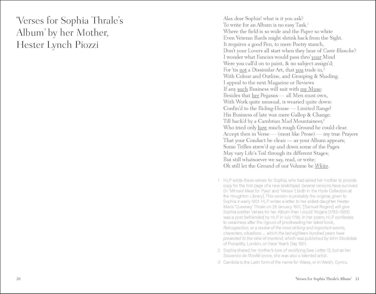 LETTERS TO SOPHIA:  THE AFTERLIVES OF HESTER THRALE