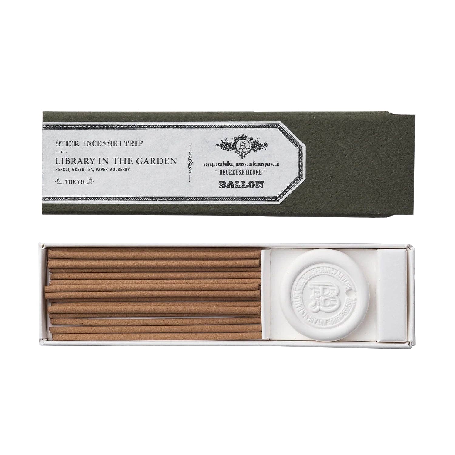 Incense stick packaging with 'Ballon' branding on a white background