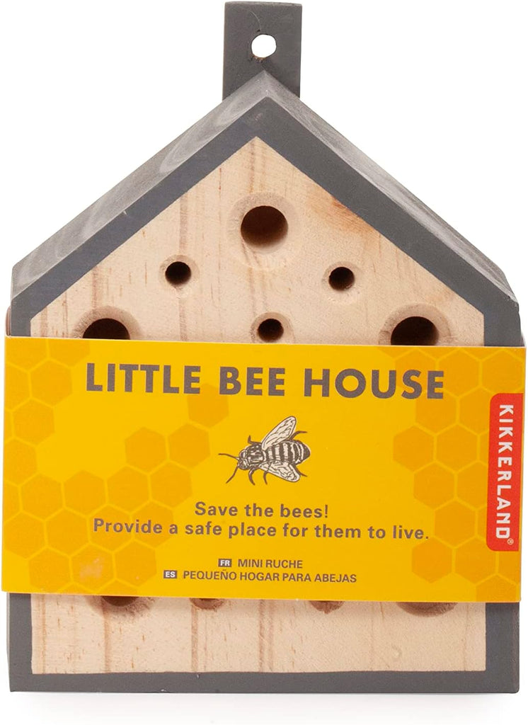 Bees are vital pollinators that play a crucial role in the reproduction of many plants, including crops. By providing a bee home, you attract solitary bees that can aid in pollination, contributing to increased fruit and seed production. Wooden bee house. Dimensions: 4" x 5".