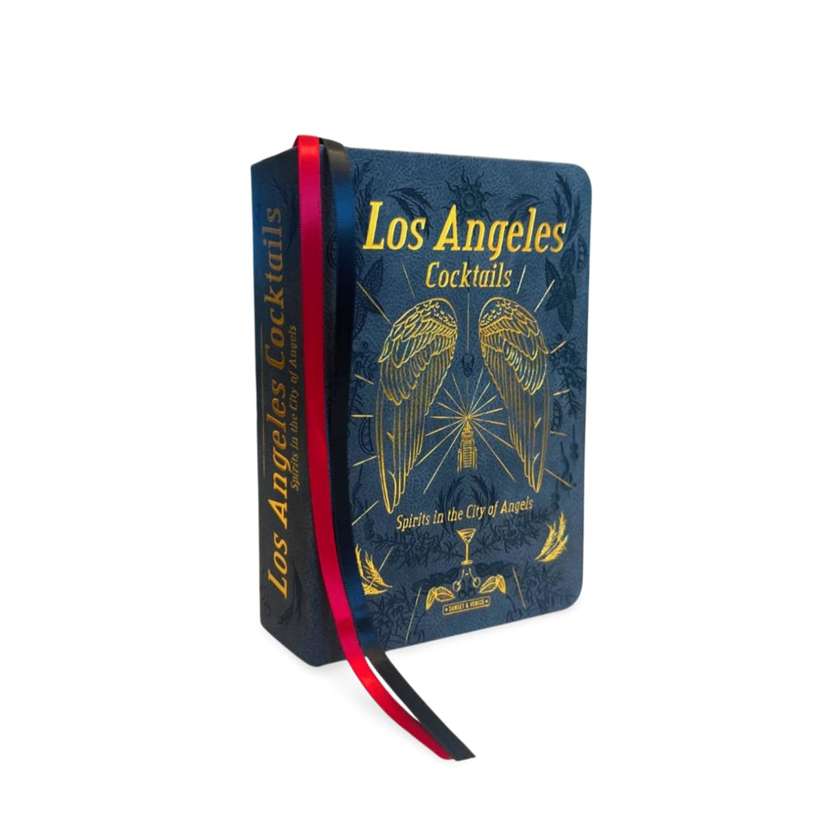 Book titled 'Los Angeles Cocktails' with decorative design on a white background