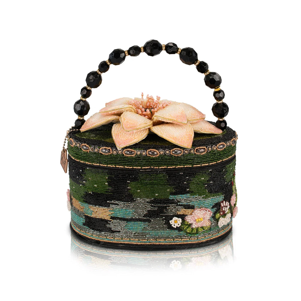 FLOATING LOTUS BEADED HANDBAG