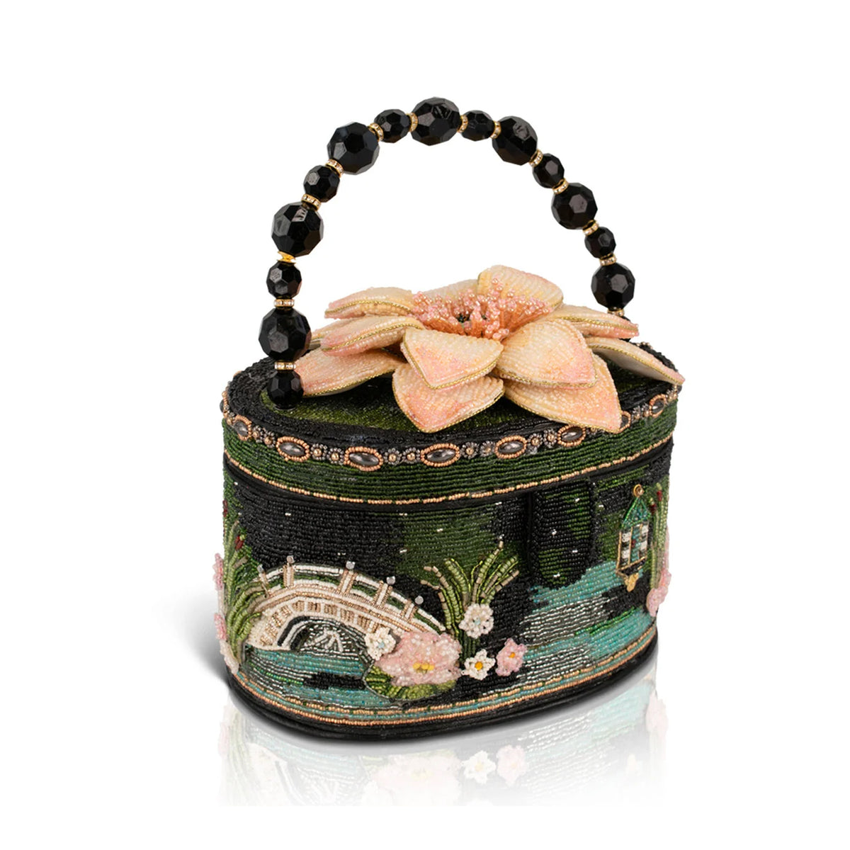 FLOATING LOTUS BEADED HANDBAG