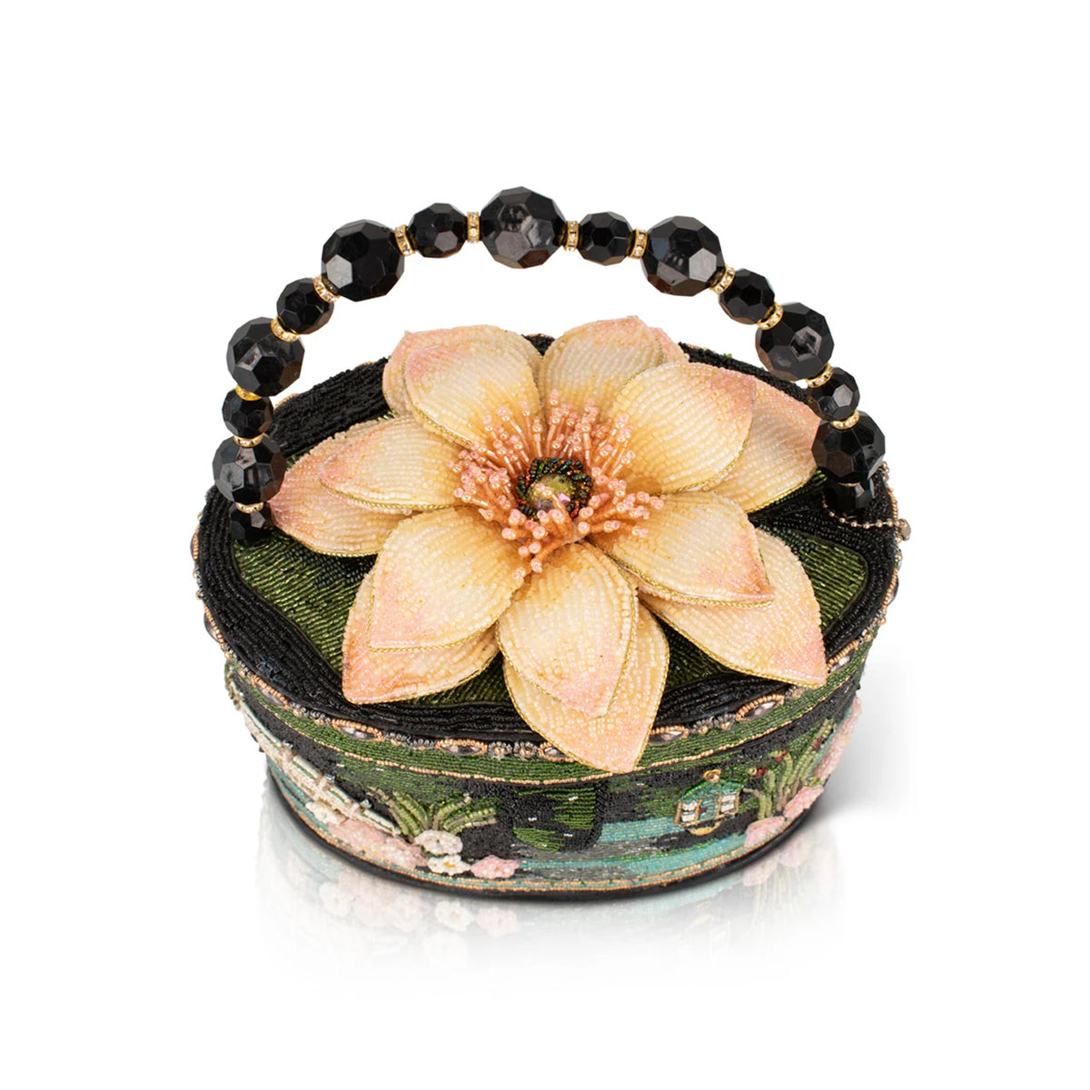 FLOATING LOTUS BEADED HANDBAG