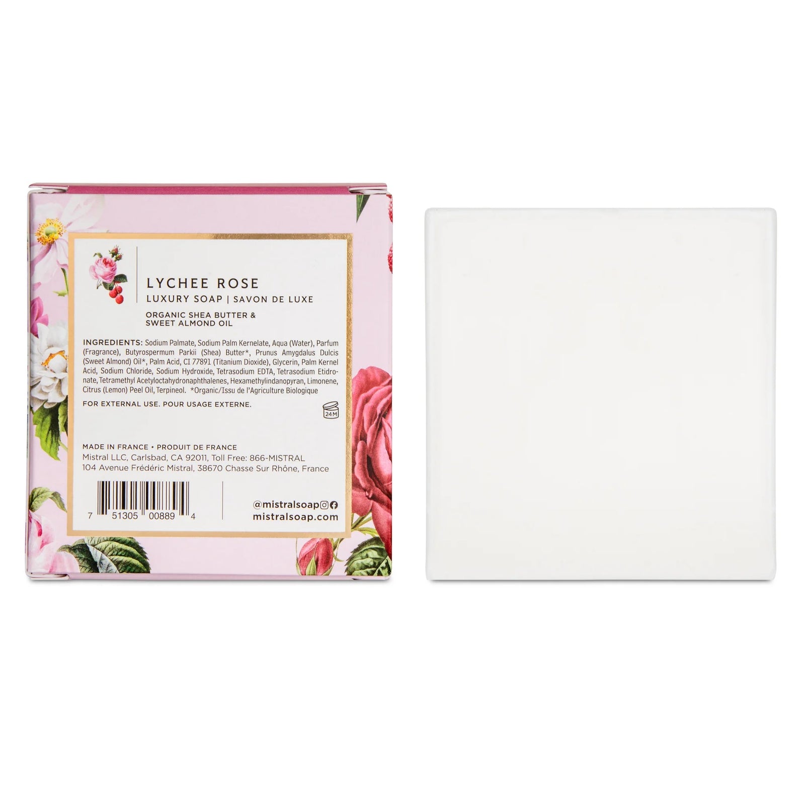An expertly milled soap as only the French can do, beautifully packaged and giftable. This luxe square soap bar has the most gorgeously intoxicating fragrance, inspired by the revered Chinese lychee fruit. These fruits intermingle with essence of white rose, warm woods, sensual amber, and white musk.
