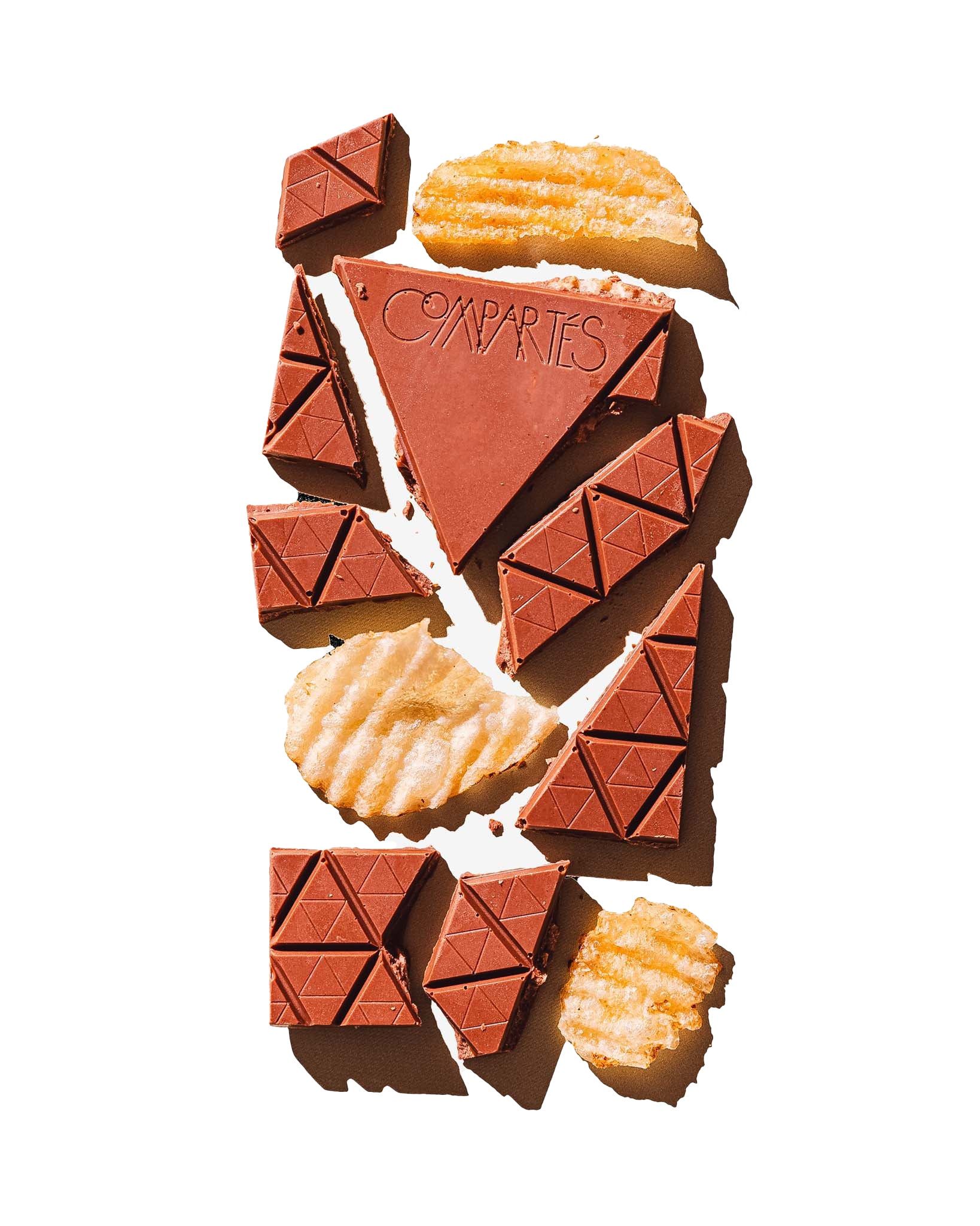 Love chips and chocolate? Then your dream has now come true! Potato Chip Crisp gourmet milk chocolate bar is the perfect blend of salty and sweet. Creamy, gourmet milk chocolate is expertly blended with salted and crispy potato chips, so the bar is completely crunchy and texturized. Handmade in Los Angeles. Net wt. 3oz