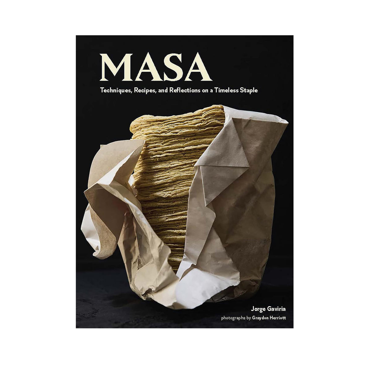 Book cover of 'MASA' with text and a picture of masa on a black background