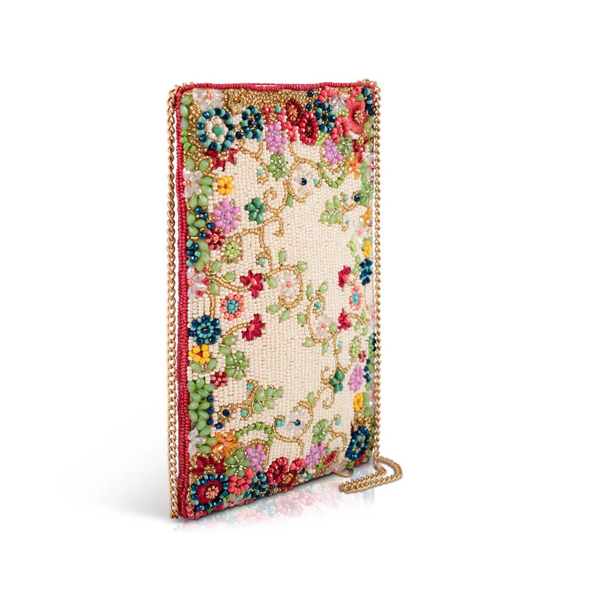 MEADOW FLOWERS BEADED CROSSBODY PURSE