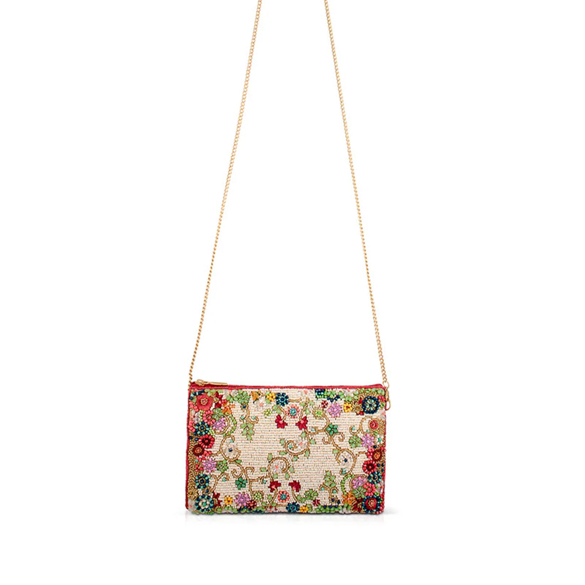 MEADOW FLOWERS BEADED CROSSBODY PURSE