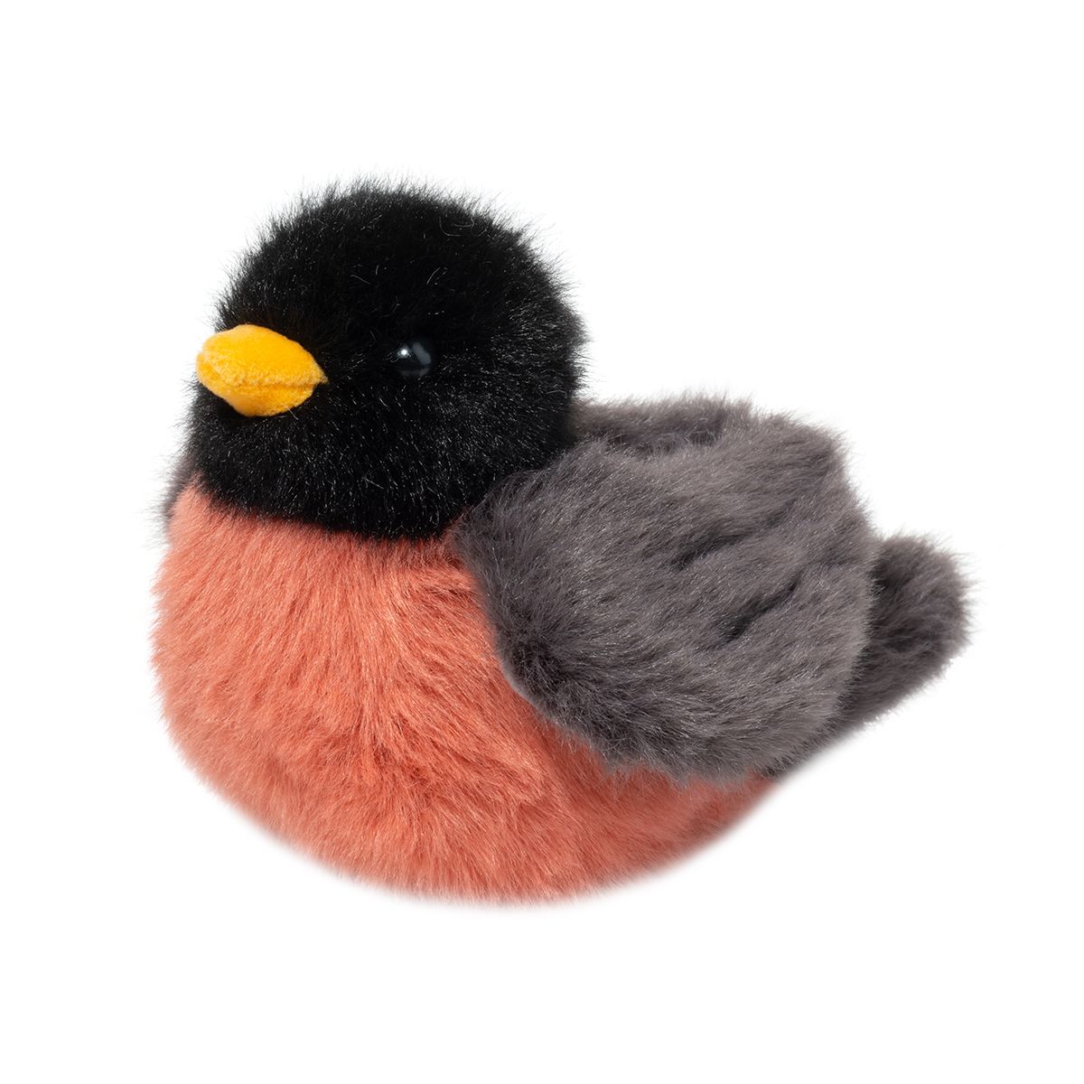 Melody Robin is here to brighten your day with a happy tune! From the rusty red belly her species is famous for, to the dark colored face accented by a bright, orange beak, this super soft sweetie will be happy to sit on your windowsill, or tuck into your bag when heading out for playdates. Melody’s belly has been weighted with beans for a cuddly feel that will nestle snugly into the palms of your hands. Dimensions: 6" x 3.5" x 4.5" Ages: 24 months + 