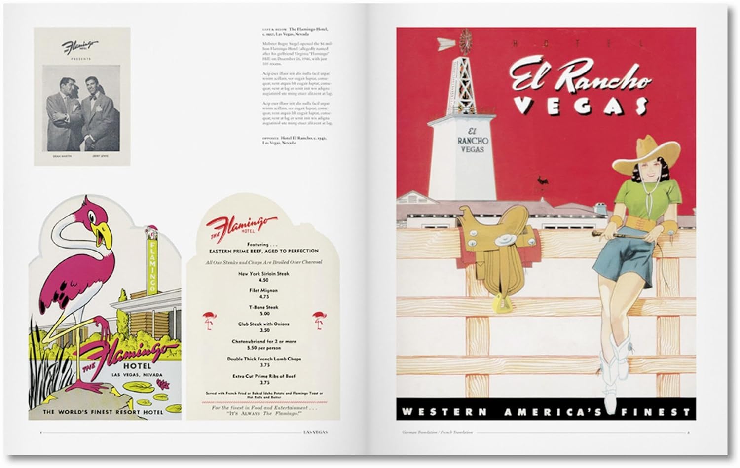 Book cover of 'Menu Design In America' with vintage menu designs on a beige background
