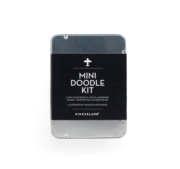 Stimulate your creativity just about anywhere with this amazing Mini Doodle Kit. The passport sized collector's storage tin is perfect for travel, so you can regain your center on an airplane, train, car or bus. Doodle book comes with 18 illustrations on acid free paper, and 8 color pencils. 5.6" x 4.1" x .6".