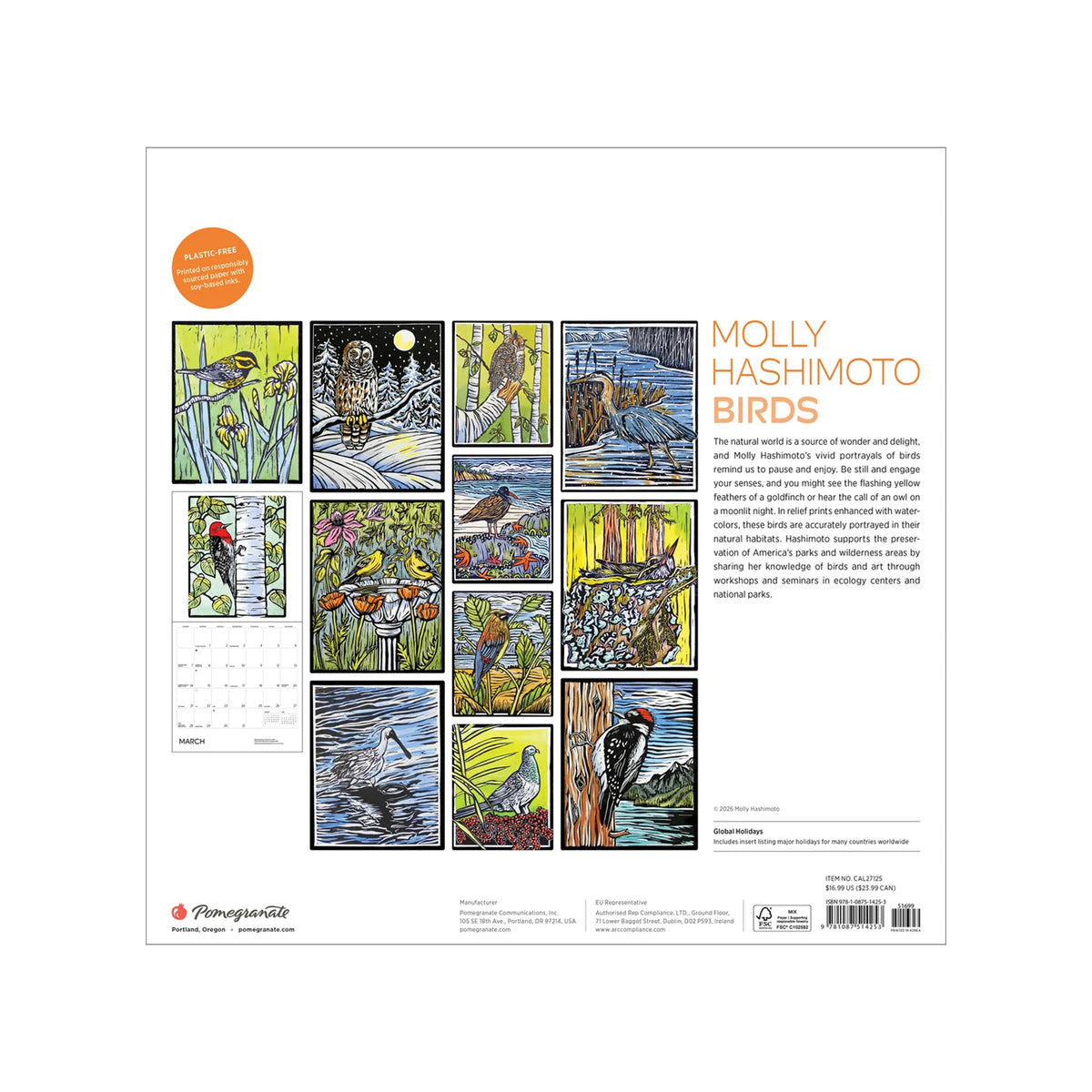 MOLLY HASHIMOTO: BIRDS-2027 WALL CALENDAR