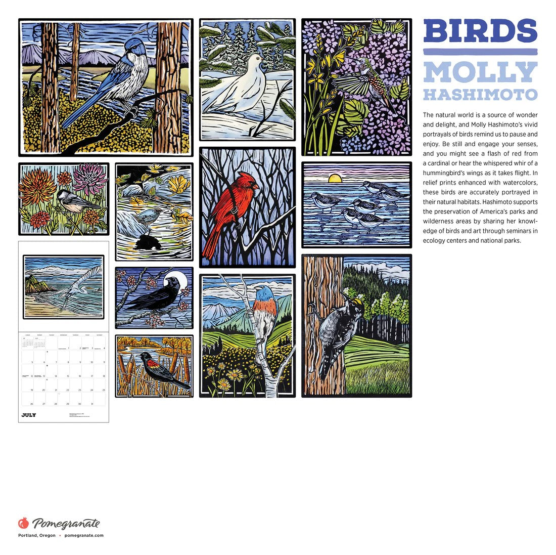 MOLLY HASHIMOTO: BIRDS-2026 WALL CALENDAR