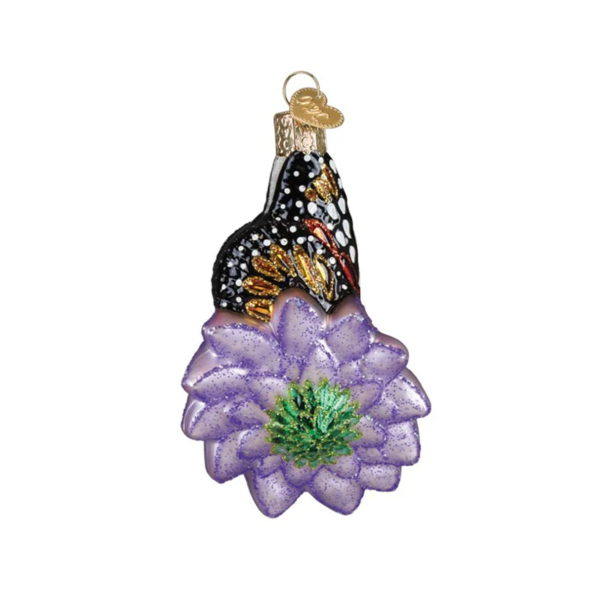MONARCH BUTTERFLY & FLOWER ORNAMENT