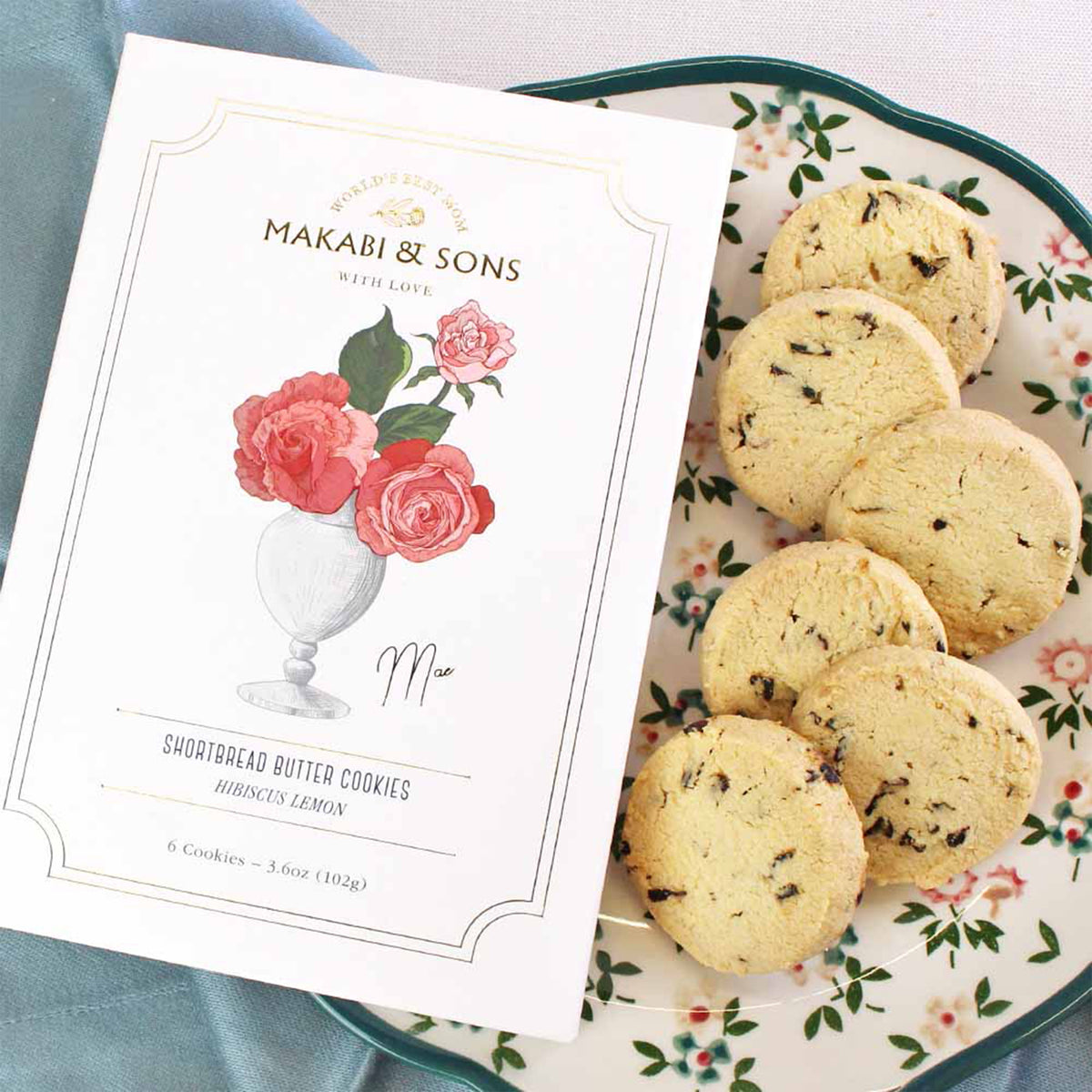 HIBISCUS LEMON SHORTBREAD BUTTER COOKIES