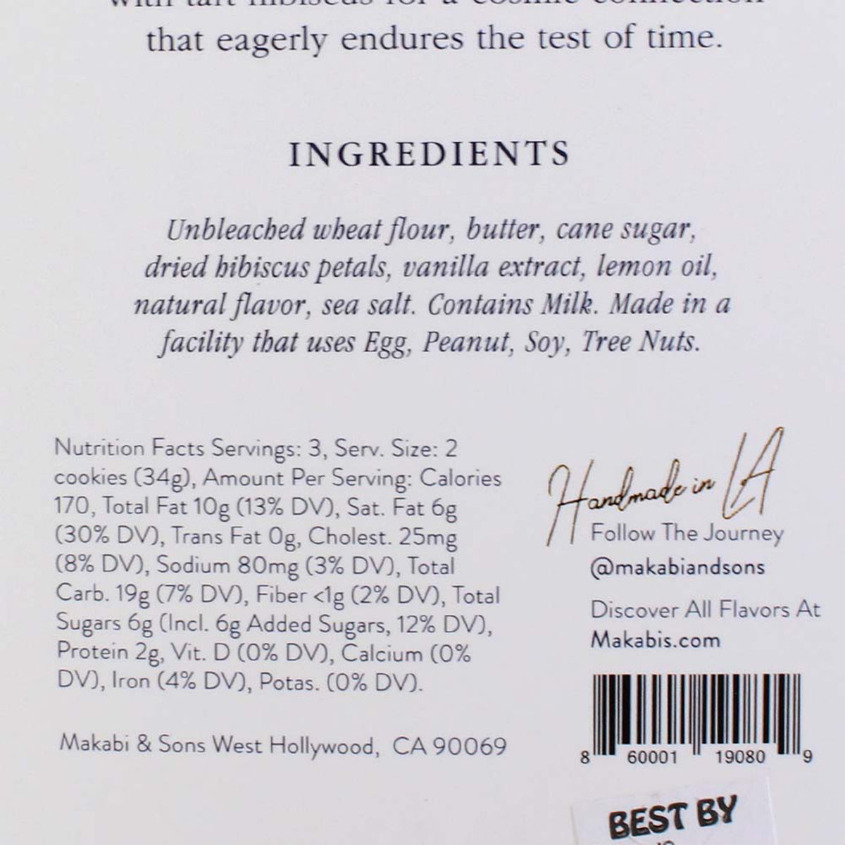 HIBISCUS LEMON SHORTBREAD BUTTER COOKIES