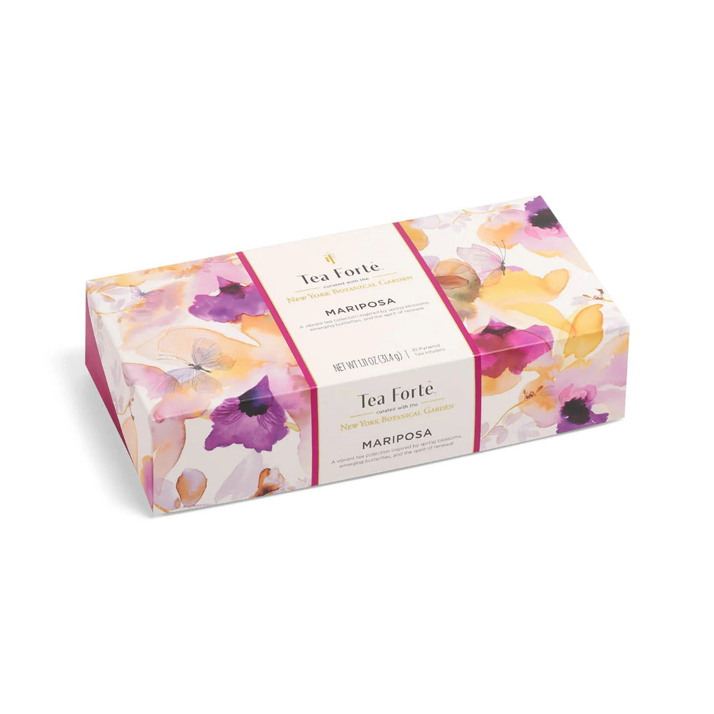 This exquisite tea collection features lush, fruity flavors and floral aromas; each vibrant blend inspires happiness, harmony, and rejuvenation.