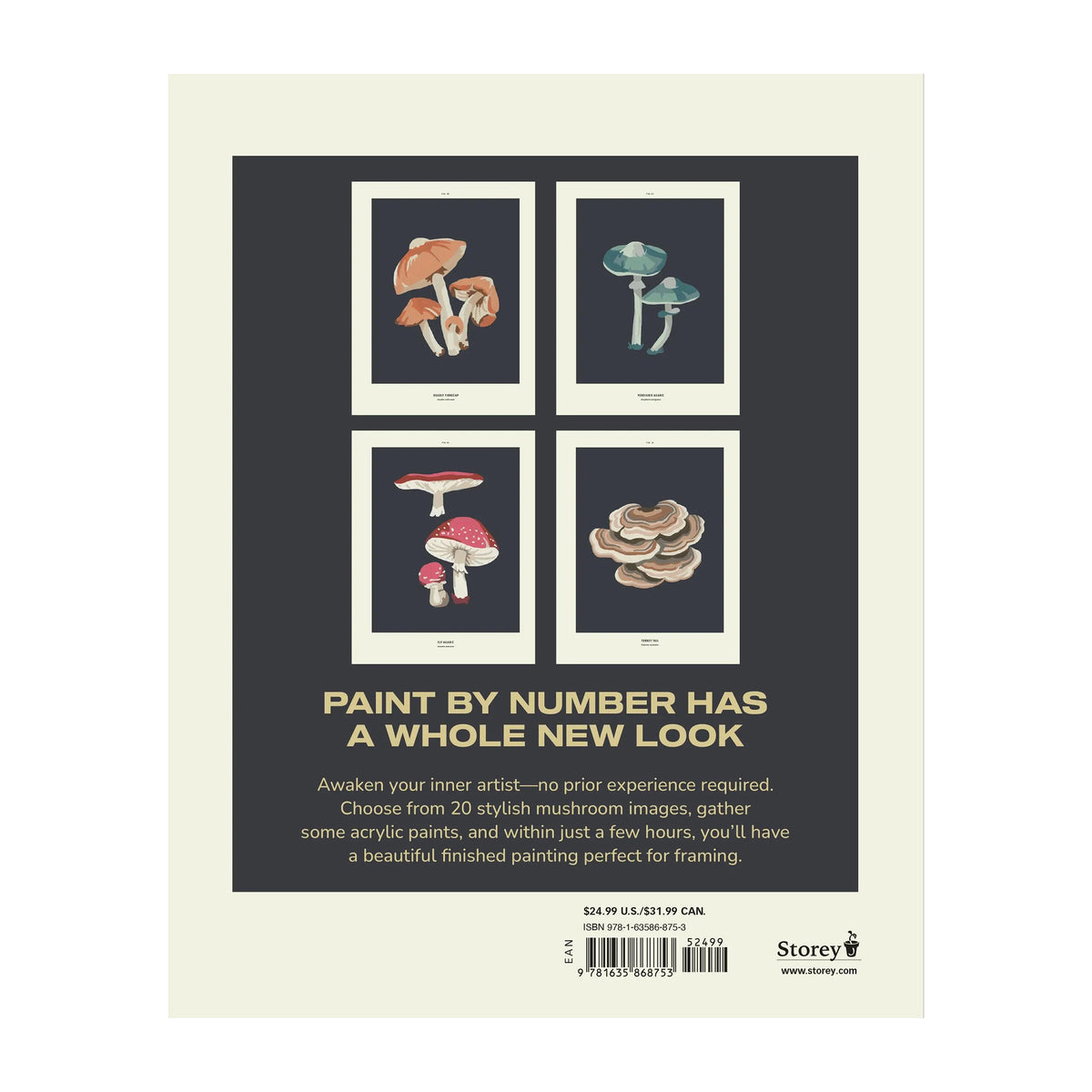 COLOREADY MUSHROOMS: 20 MODERN PAINT- BY- NUMBER PRINTS